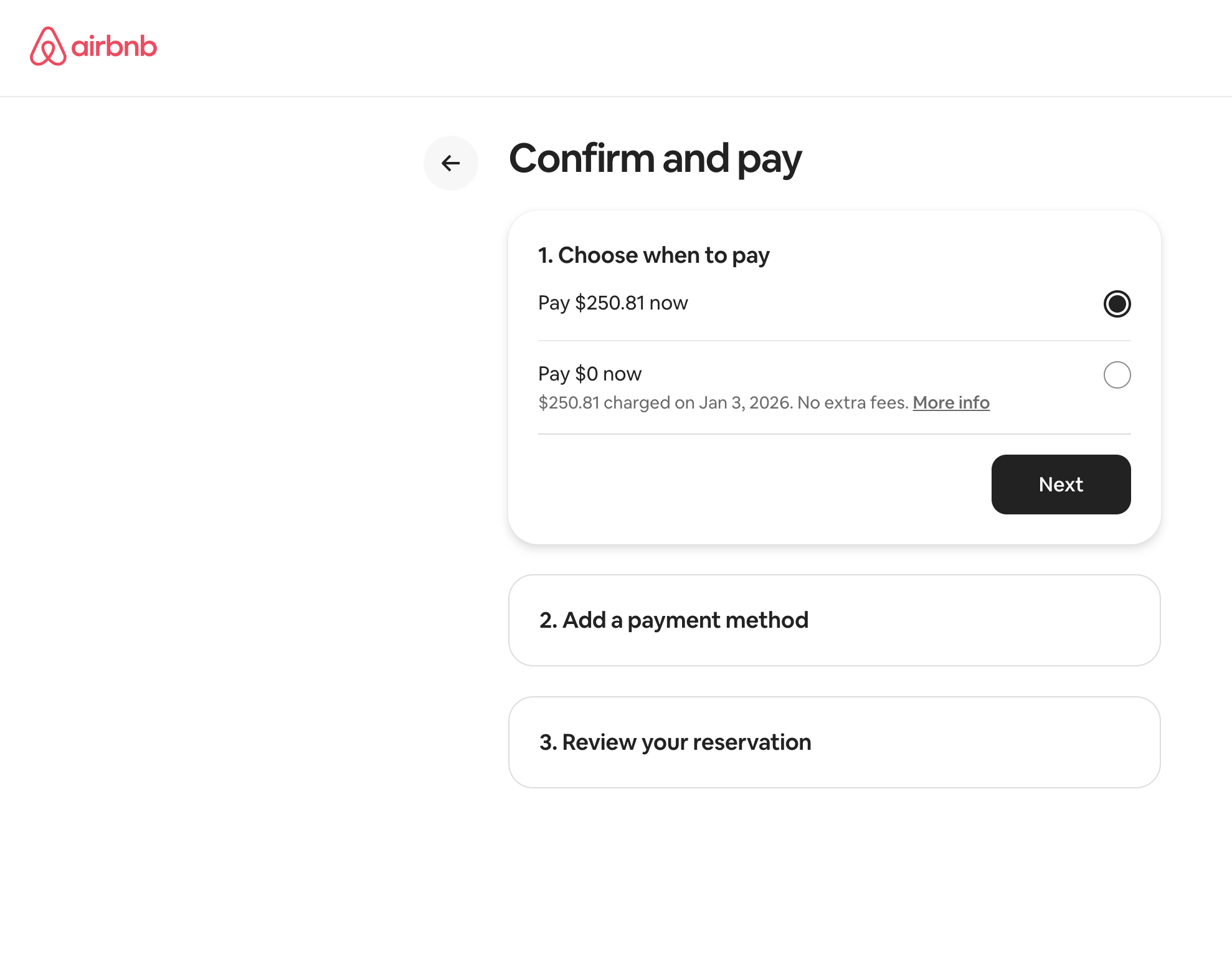 Airbnb multi-step experience
