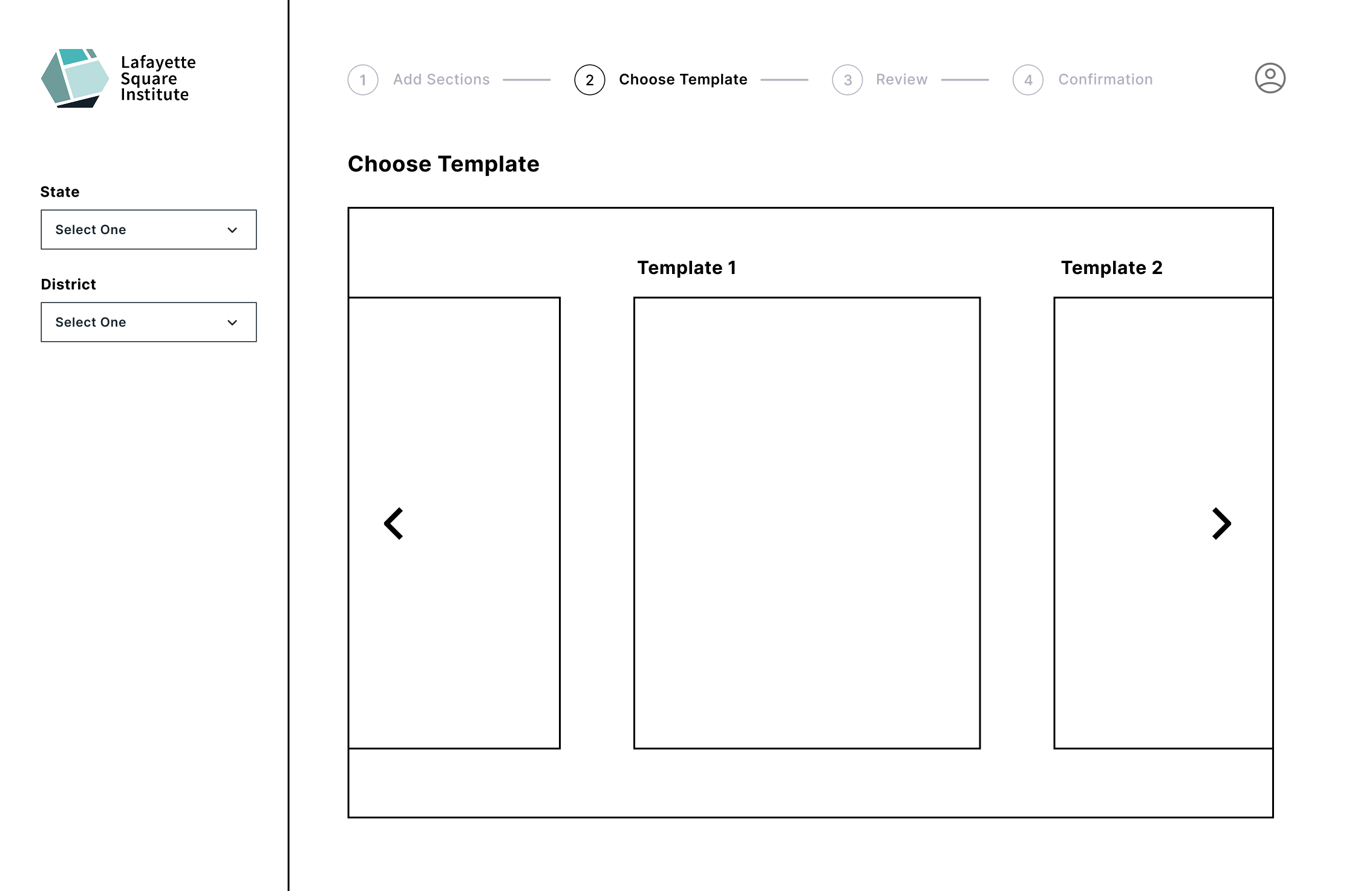 Portal choose template step