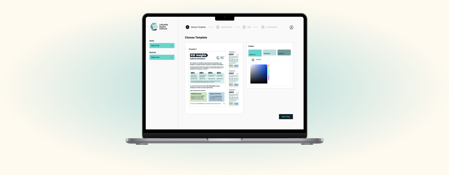 Lafayette Square Institute report portal on laptop