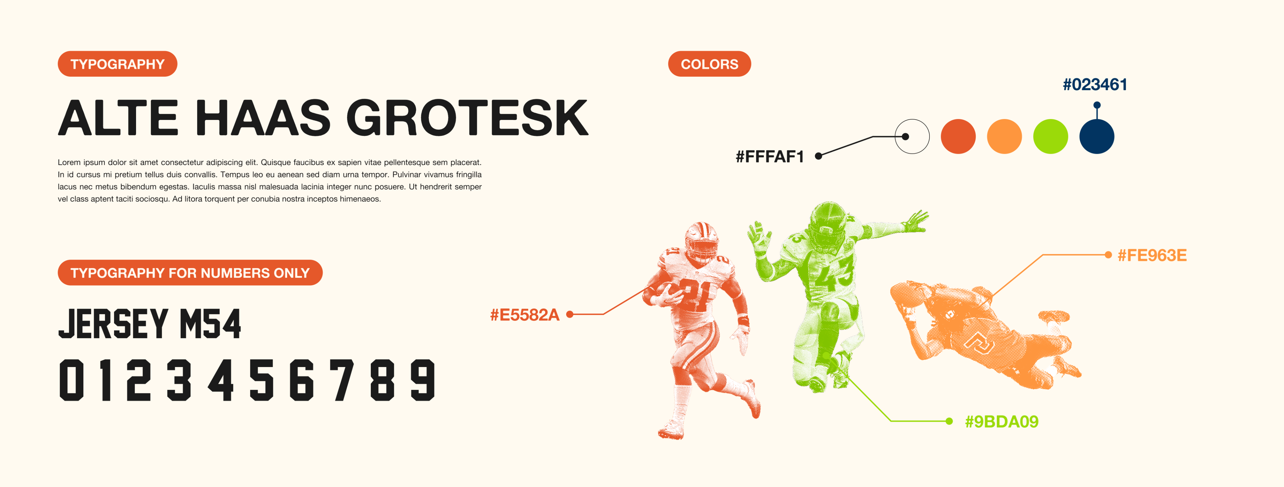 NFL campaign typography, colours and visual assets