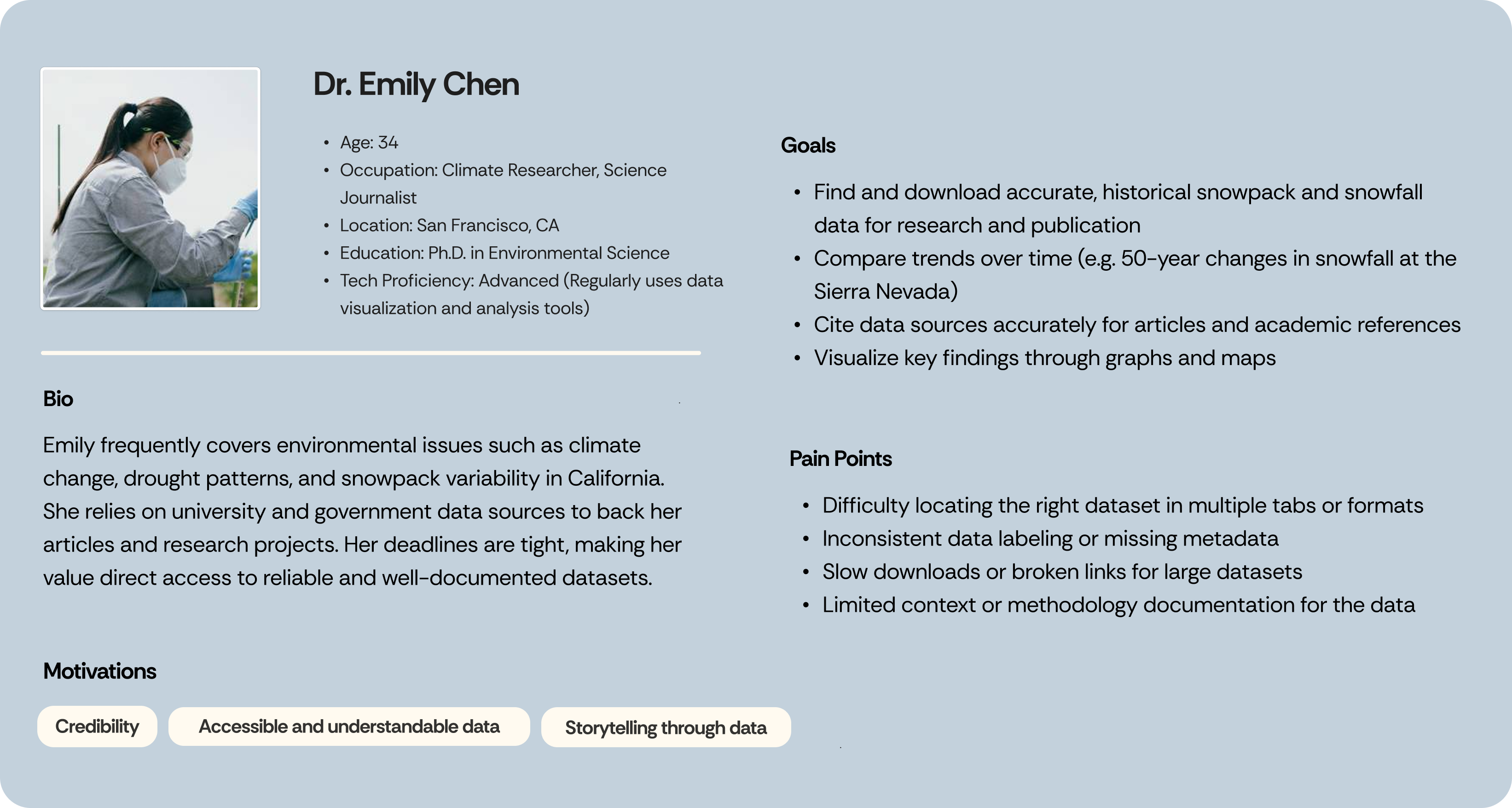 Dr. Emily Chen user persona