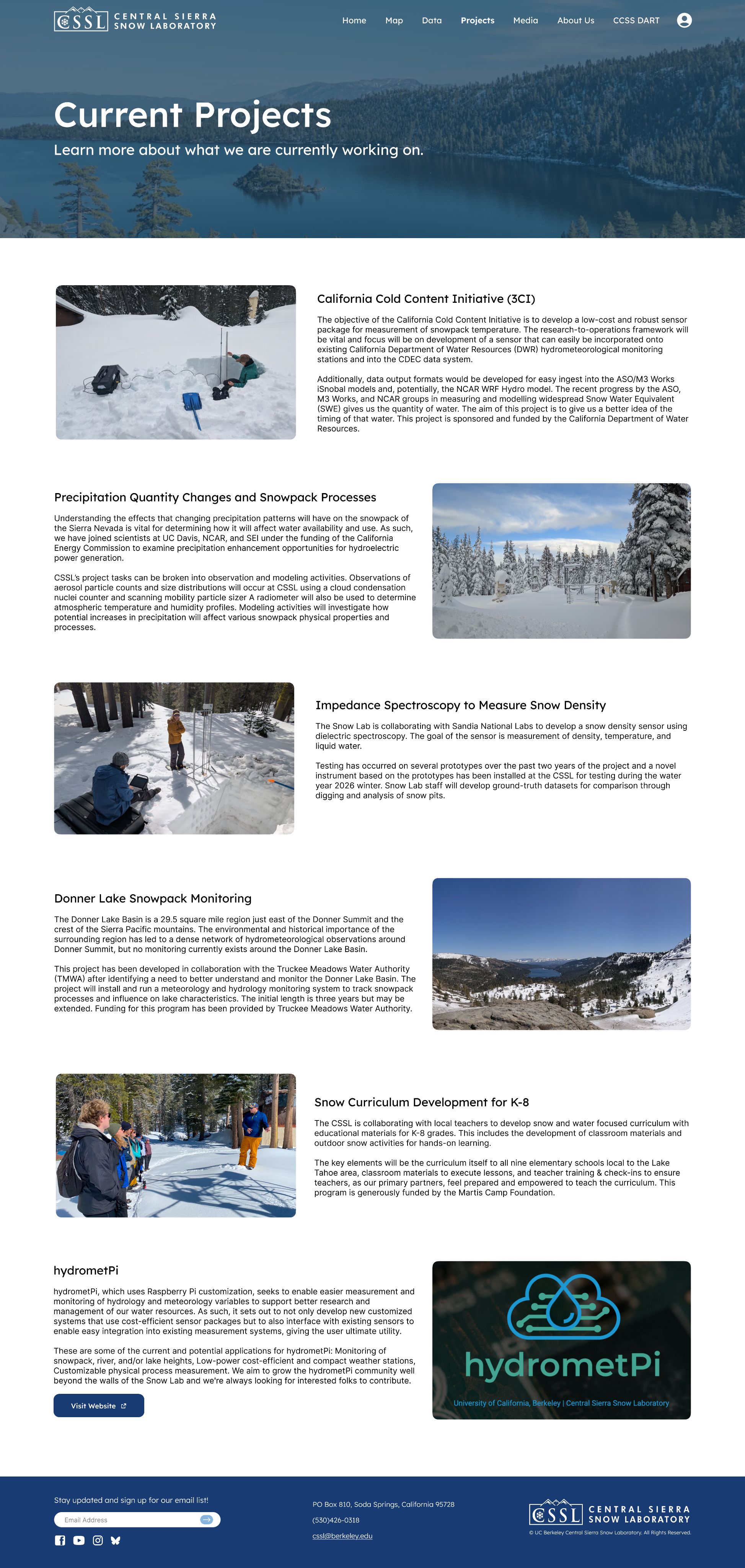 Final Current Projects page